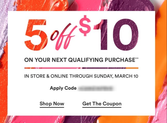 Ulta 5 off 10 coupon + MORE Gift With Purchase