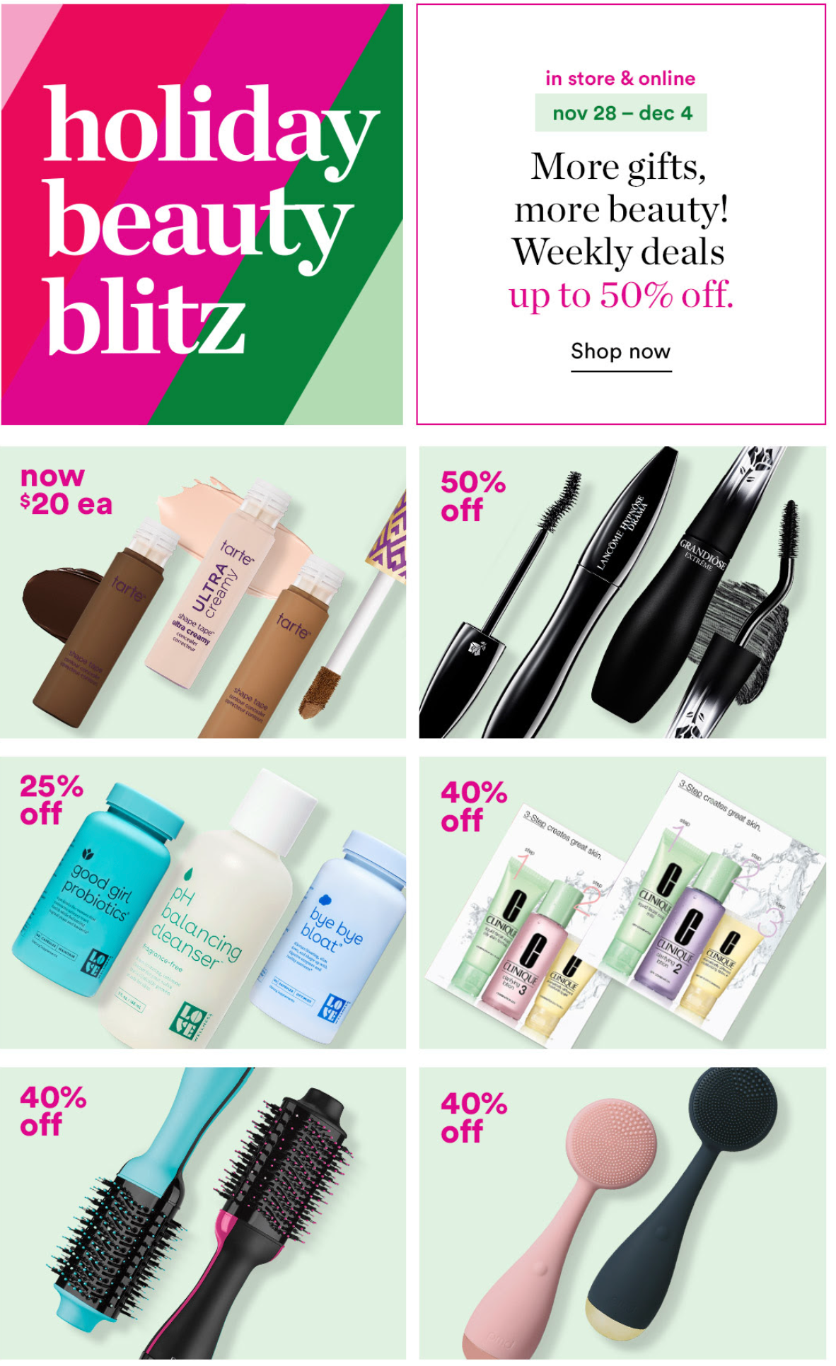 Ulta Holiday Beauty Blitz(Up to 50 off sale) + More Gift With Purchase
